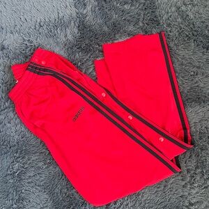 Adidas Vintage 90s Red Black Originals Tracksuit Pants Side Buttons Wide Leg